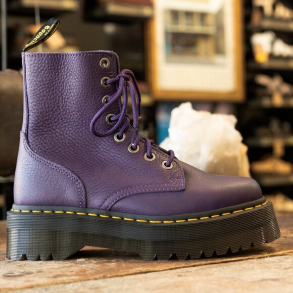 Dr. Martens JADON III Pisa PLATFORM Boots in Purple MSRP$250 RichSoft Leather - Picture 7 of 16